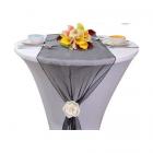 Chemin de Table Mariage Organza Noir (Lot de 5)