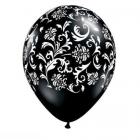 Ballon Baroque Noir / Blanc Décoration Mariage  (lot de 5) 