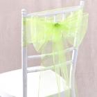 Noeud de Chaise Mariage Organza Vert Pomme x 10