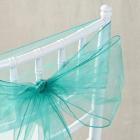 Noeud de Chaise Mariage Organza Turquoise x 10