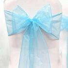 Noeud de Chaise Mariage Organza Bleu Clair x 10