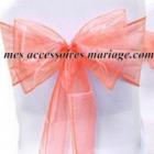Noeud de Chaise Mariage Organza Corail x 10