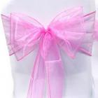 Noeud de Chaise Mariage Organza Rose Framboise x 10