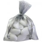 Contenant sachet à dragées mariage organdi argent (lot de 10)