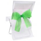 Housses de Chaise Blanche et Noeud Vert Anis (Lot de 10)