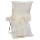Housses de Chaise Mariage Ivoire avec Noeud x 8