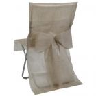 Housses de Chaise Mariage Taupe avec Noeud x 8