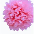 Pompon boule en papier de soie rose 35 cm