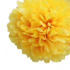 Boule Pompon Papier de Soie Jaune 35 cm 