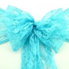 10 Noeuds de chaise mariage dentelle turquoise