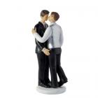 Figurine gateau mariage couple gay hommes 15 cm