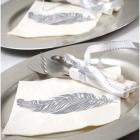 Serviette en Papier Plume Argent - Thème plume Mariage
