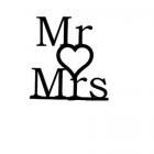 Lettre Mr & Mrs pour gâteau de mariage - coloris noir