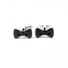 Boutons de manchettes "noeud papillons" noirs
