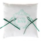 Coussin pour Alliances Vintage " With Love" Vert