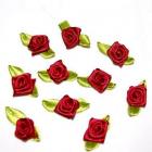 50 Mini Roses Ourlées en Satin Bordeaux Décoration de table 