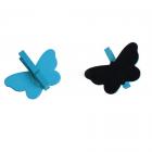 Lot de 12 papillons ardoise sur pince turquoise décoration de table mariage