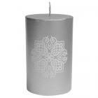 Bougie argent cylindrique