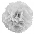 3 boules pompons fleurs décoratives en papier de soie blanches 25 cm 