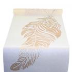 Chemin de Table Ivoire Plumes Paillettes Or