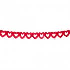 Guirlande coeurs rouge 3,60 m en papier ignifugé