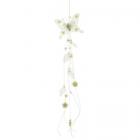 Guirlande suspension papillon fleurs perles Ivoire