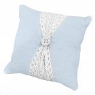 Coussin porte-alliances esprit lin bleu nuage