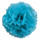 6 Fleurs de Papier de Soie 19 cm Turquoise 