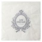 Serviettes en papier Just Married blanc