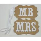 Pancartes Mr & Mrs pour chaise mariage