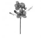 6 orchidées doubles esprit lin noir 15 cm
