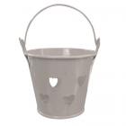 Mini seau à dragées coeur métal taupe (lot de 6)