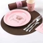 Sets de Table Ronds Papier Intissé Chocolat (Lot de 50)