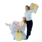 Figurine couple de mariés fantaisie "j'ai fait mes courses !"