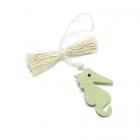 6 hippocampes vert anis avec raphia et attache