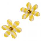 24 fleurs déco de table Vichy jaune