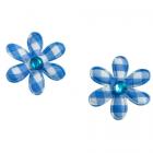 24 fleurs déco de table Vichy bleu turquoise