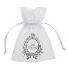 Sachet bourse à dragées "With Love" blanc / argent