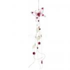Guirlande suspension papillon fleurs et perles bordeaux