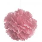 3 boules pompons fleurs en Papier de Soie Rose Blush 45 cm 