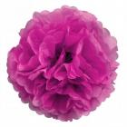 3 Boules Pompons Fleurs en Papier de Soie Fuchsia 38 cm 