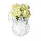 Boite à Dragées Mariage Cage à Oiseau Métal Fleur Ivoire  (Lot de 10) 