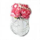 Boite à Dragées Mariage Cage à Oiseau Métal Fleur Rose (Lot de 10) 