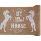 Chemin de table thème équitation jute naturel 