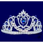 Diadème de Miss Diademe Mariage Ton Argent Cristal Bleu Royal