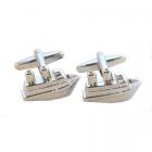 Boutons de Manchette Bateau Ton Argent