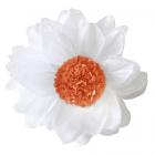 2 fleurs en papier de soie blanc et corail