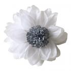 2 fleurs en papier de soie blanc et argent