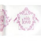 Chemin de table Vintage "With Love" rose