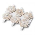Pince marque-place fleur en lin naturel (x 6)